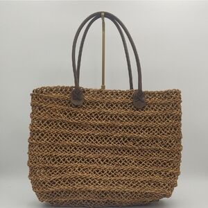 XL Straw Tote Shoulder Bag Cappelli Straworld Coastal Boho Gardencore